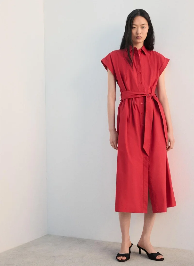 مانجو Belt shirt dress